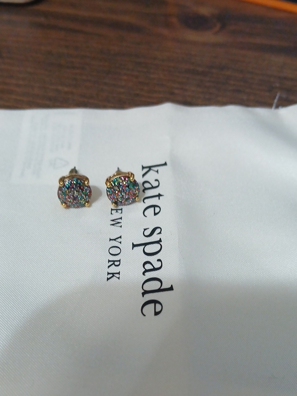kate spade Gold-Tone Multicolor Sparkle Stud Earrings